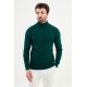 Emerald Color Mock Turtleneck Design Classic Men's Knitwear