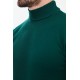 Emerald Color Mock Turtleneck Design Classic Men's Knitwear