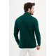 Emerald Color Mock Turtleneck Design Classic Men's Knitwear