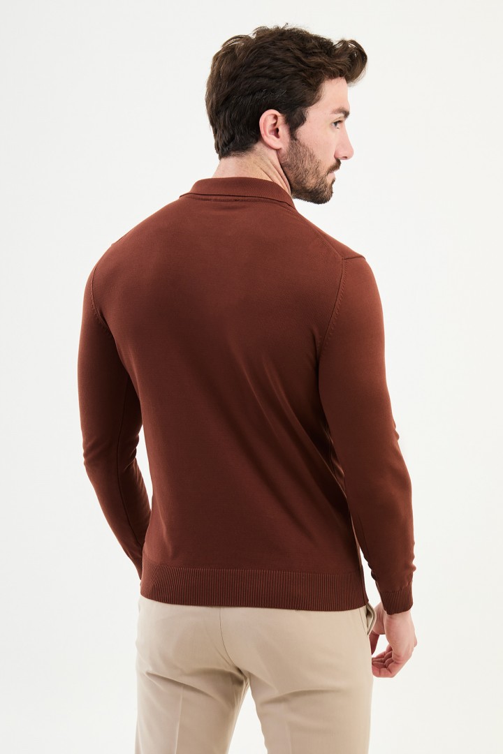 Tile Color Shirt Collar Design Classic Men's Knitwear