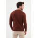 Tile Color Striped Design Classic Crew Neck Men's Knitwear