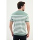 Unripe Almond Color Striped Casual Men's Knit T Shirt