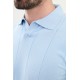 Blue Color Shirt Collar Design Casual Men's Knit Tshirt