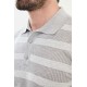 Grey Color Striped Design Casual Men's Knit Tshirt