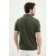 Khaki Color Striped Design Casual Men's Knit Tshirt
