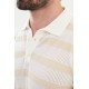 Ecru Color Striped Design Casual Men's Knit Tshirt