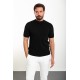 Plain Black Slim Fit Half Turtleneck Men's Knitwear T-Shirt