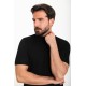 Plain Black Slim Fit Half Turtleneck Men's Knitwear T-Shirt