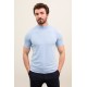 Plain Blue Slim Fit Half Turtleneck Men's Knitwear T-Shirt