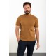 Plain Camel Slim Fit Half Turtleneck Men's Knitwear T-Shirt