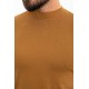 Plain Camel Slim Fit Half Turtleneck Men's Knitwear T-Shirt