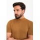Plain Camel Slim Fit Half Turtleneck Men's Knitwear T-Shirt