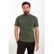 Plain Khaki Slim Fit Half Turtleneck Men's Knitwear T-Shirt
