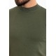 Plain Khaki Slim Fit Half Turtleneck Men's Knitwear T-Shirt