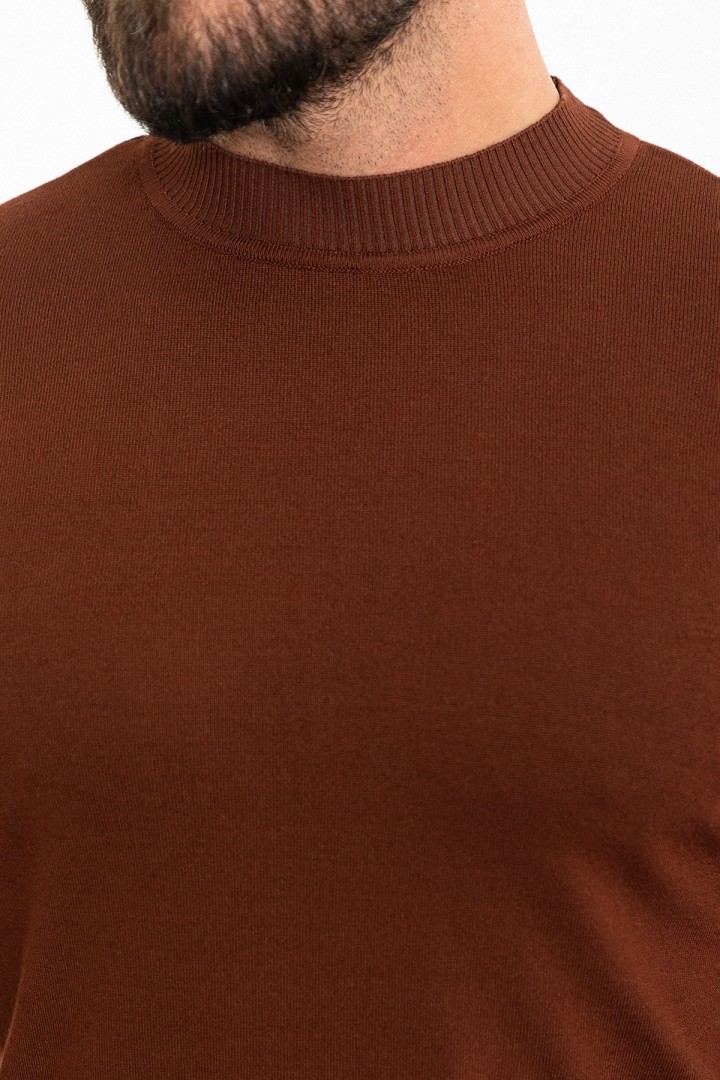 Plain Tile Slim Fit Half Turtleneck Men's Knitwear T-Shirt
