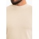 Plain Beige Slim Fit Half Turtleneck Men's Knitwear T-Shirt
