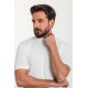 Plain Ecru Slim Fit Half Turtleneck Men's Knitwear T-Shirt