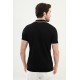 Black Color Figured Design Casual Men's Knit Shirt