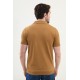 Camel Color Striped Design Casual Men's Knit Tshirt