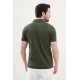 Khaki Color Striped Design Casual Men's Knit Tshirt