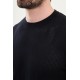 Dark Blue Color Figured Design Casual Men's Knit Tshirt