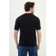 Dark Blue Color Figured Design Casual Men's Knit Tshirt