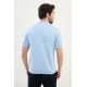 Blue Color Figured Design Casual Men's Knit Tshirt