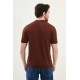 Tile Color Figured Design Casual Men's Knit Tshirt