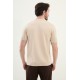 Beige Color Figured Design Casual Men's Knit Tshirt