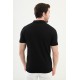 Black Color Figured Design Casual Zippered Knitted Men's T Shirt