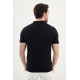 Dark Blue Color Figured Design Casual Zippered Knitted Men's T Shirt