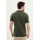 Khaki Color Figured Design Casual Zippered Knitted Men's T Shirt
