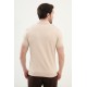 Beige Color Figured Design Casual Zippered Knitted Men's T Shirt