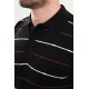 Black Color Striped Casual Men's Knit T Shirt