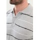 Grey Color Striped Casual Men's Knit T Shirt