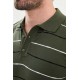 Khaki Color Striped Casual Men's Knit T Shirt