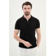 Black Color Zippered Design Casual Men's Knit Tshirt