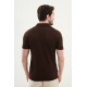 Brown Color Zippered Design Casual Men's Knit Tshirt