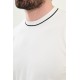 White And Black Color Casual Men's Knit Tshirt