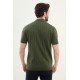 Khaki Color Crew Neck Stripe Casual Men's Knit T Shirt