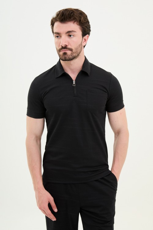 Black Color Casual Men's Short And Tshirt Set