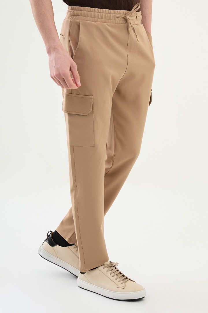 Camel Color Cargo Pocket Design Casual Men's Joggers