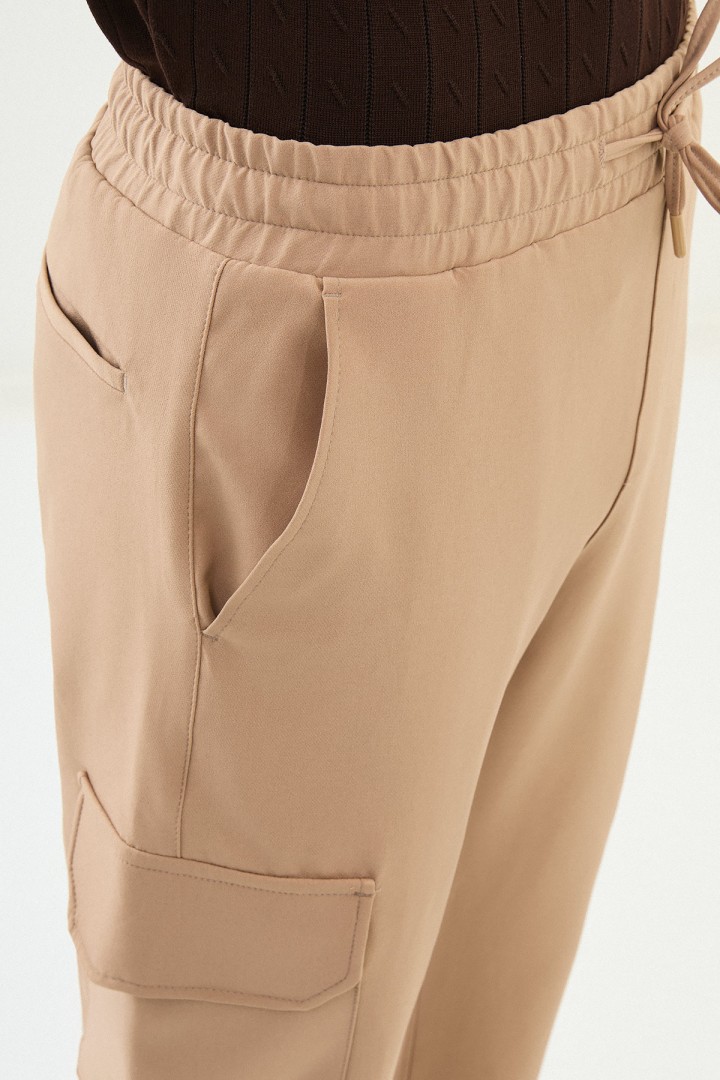 Camel Color Cargo Pocket Design Casual Men's Joggers