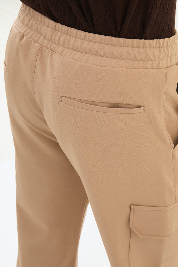 Camel Color Cargo Pocket Design Casual Men's Joggers