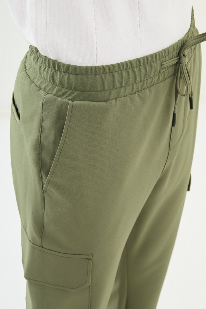 Khaki Color Cargo Pocket Design Casual Men's Joggers