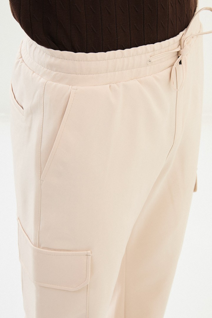 Stone Color Cargo Pocket Design Casual Men's Joggers
