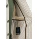 Khaki Color Striped Design Casual Men's Linen Jacket