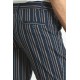 Dark Blue And Camel Color Striped Design Casual Cotton Men's Short