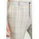 Grey Color Check Patterned Design Casual Cotton Super Slim Men's Short