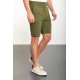 Khaki Color Belted Design Casual Linen Men's Short